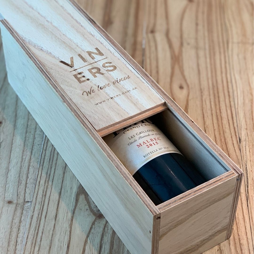 Estuche de Madera para 1 Botella Accesorios Viners