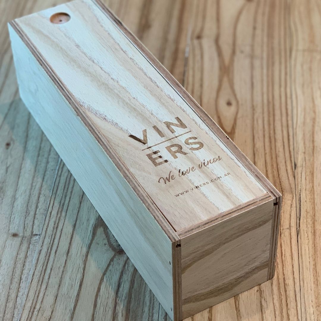Estuche de Madera para 1 Botella Accesorios Viners