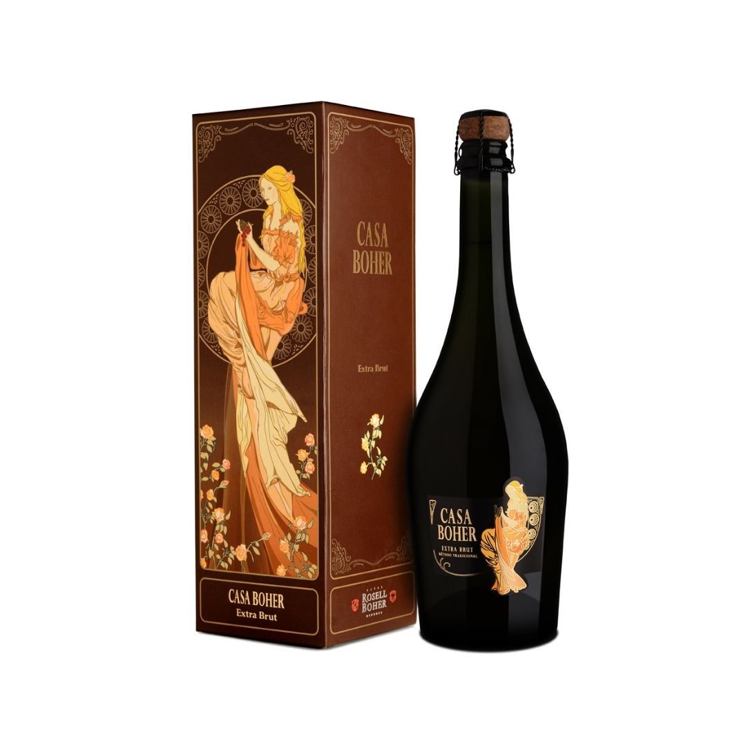 Estuche Espumante Casa Boher Extra Brut Vino Rosell Boher