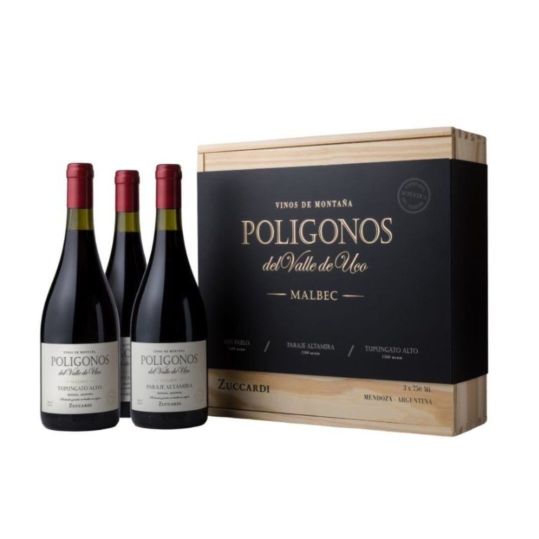 Poligonos del Valle de Uco Malbec - Estuche de 3 Botellas Vino Zuccardi Valle de Uco