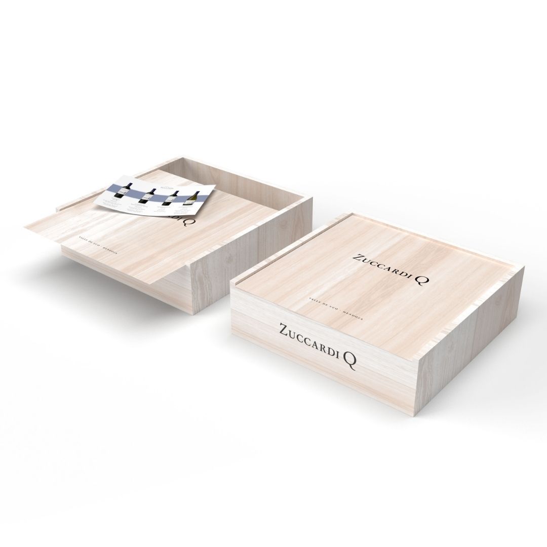 Zuccardi Q Mix de 4 Botellas Con Estuche de Madera Vino Zuccardi Valle de Uco