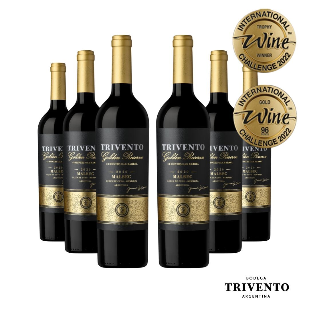 Trivento Golden Reserve Malbec 2020 - Caja de 6 botellas Vino Trivento